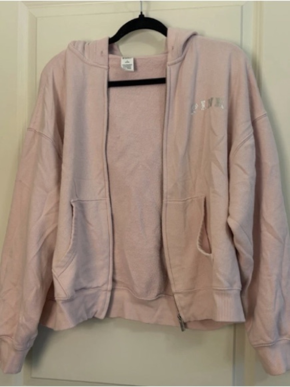 PINK Victoria's Secret Light Pink Hooded Zip Jacket